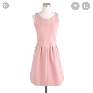 J. Crew Pink Pleated Fit and Flare Dress